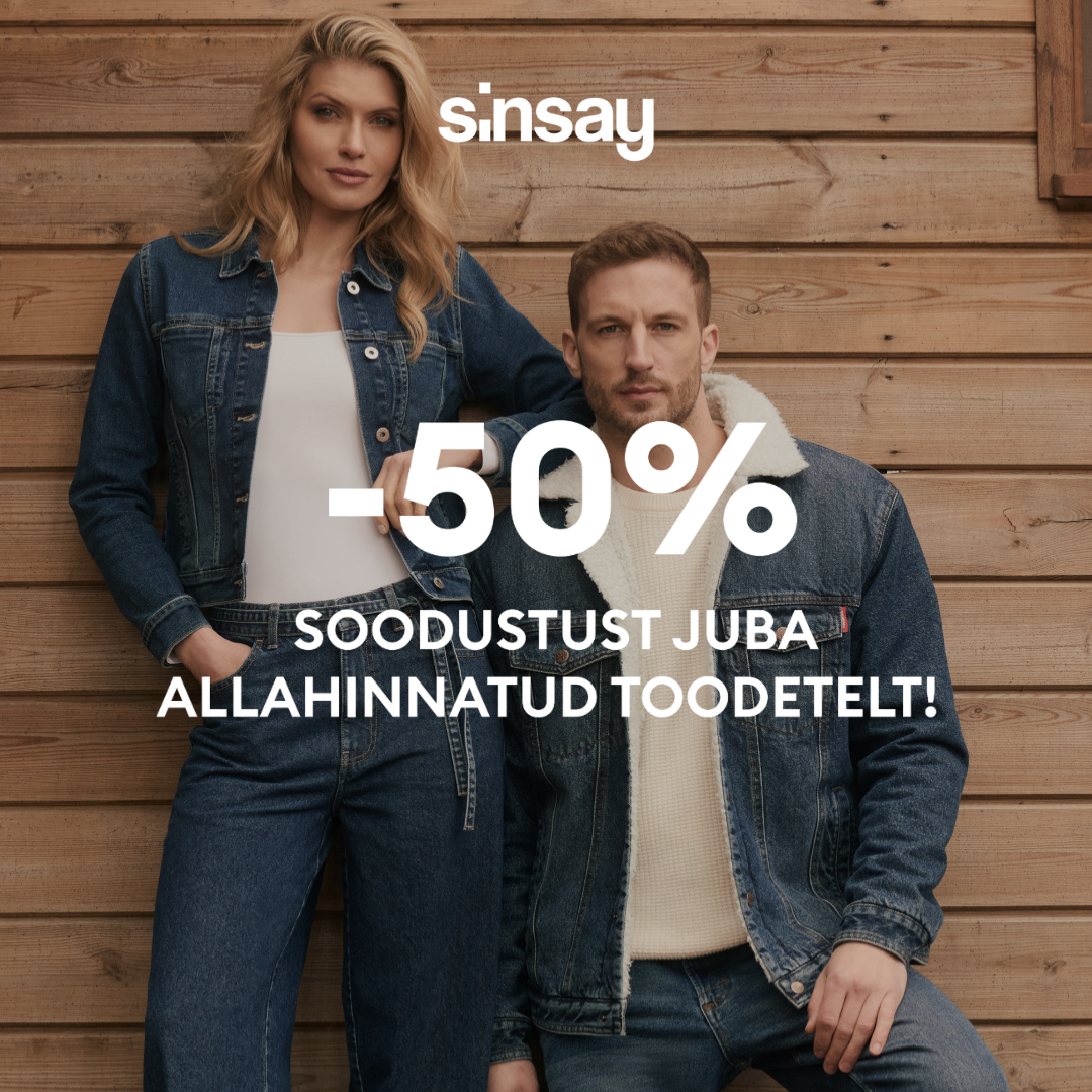 Lisa -50% allahinnatud toodetelt* *kehtib vähemalt 2 toote ostul (tava- või soodushinnaga) Kampaania kestab 12.09-20.09.2025
The post Sinsay lisaallahindlus all